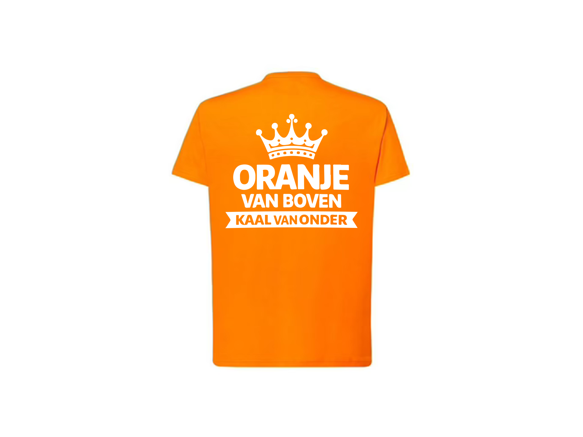 Koningsdag Shirt - Oranje Van Boven Kaal Van Onder